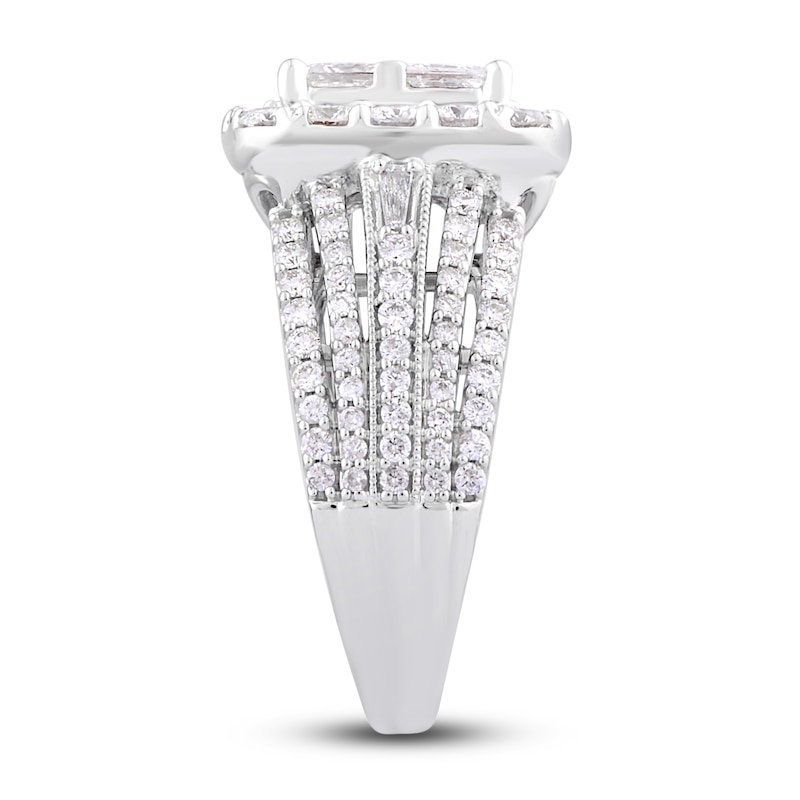 Main Image 3 of Adore Diamond Engagement Ring 3 ct tw Princess/Round/Baguette-Cut 14K White Gold