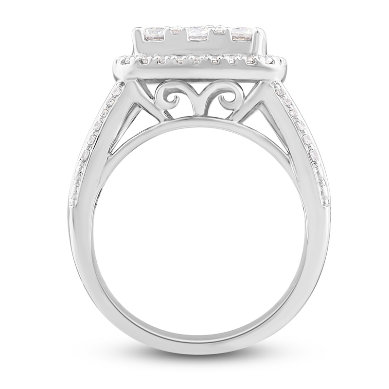 Main Image 3 of Adore Diamond Engagement Ring 2-1/2 ct tw Round & Baguette-Cut 14K White Gold