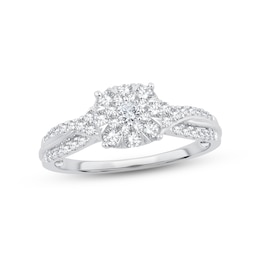 Adore Diamond Engagement Ring 1/2 ct tw Round-cut 10K White Gold