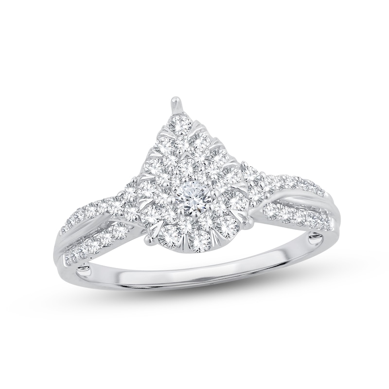 Main Image 1 of Adore Diamond Engagement Ring 1/2 ct tw Round-cut 10K White Gold