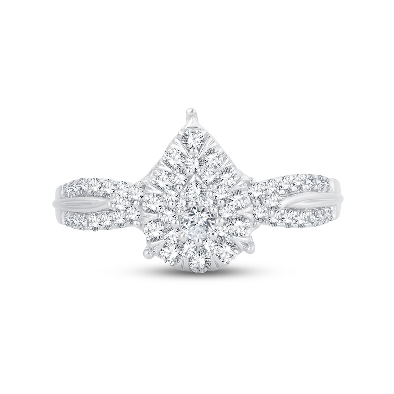 Main Image 3 of Adore Diamond Engagement Ring 1/2 ct tw Round-cut 10K White Gold