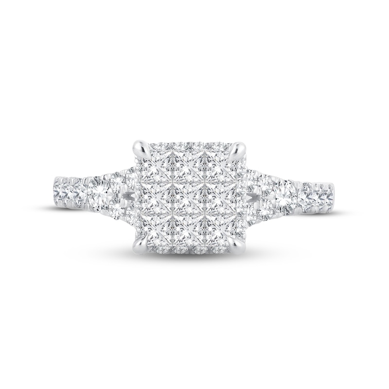 Main Image 3 of Adore Diamond Engagement Ring 1-1/4 ct tw Princess & Round-cut 10K White Gold