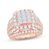 Thumbnail Image 0 of Diamond Engagement Ring 4 ct tw Princess, Round & Baguette-cut 10K Rose Gold