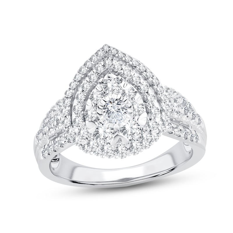 Main Image 1 of Adore Diamond Engagement Ring 1 ct tw Round-cut 10K White Gold