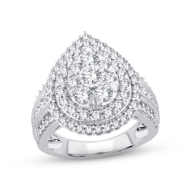 Main Image 1 of Adore Diamond Engagement Ring 2 ct tw Round-cut 10K White Gold