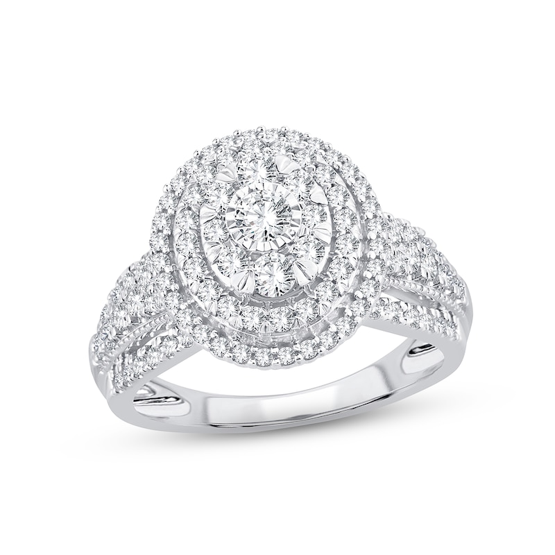 Main Image 1 of Adore Diamond Engagement Ring 1 ct tw Round-cut 10K White Gold