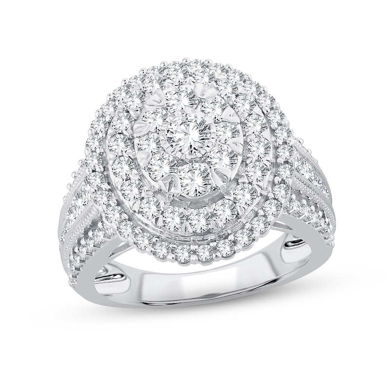 Main Image 1 of Adore Diamond Engagement Ring 2 ct tw Round-cut 10K White Gold