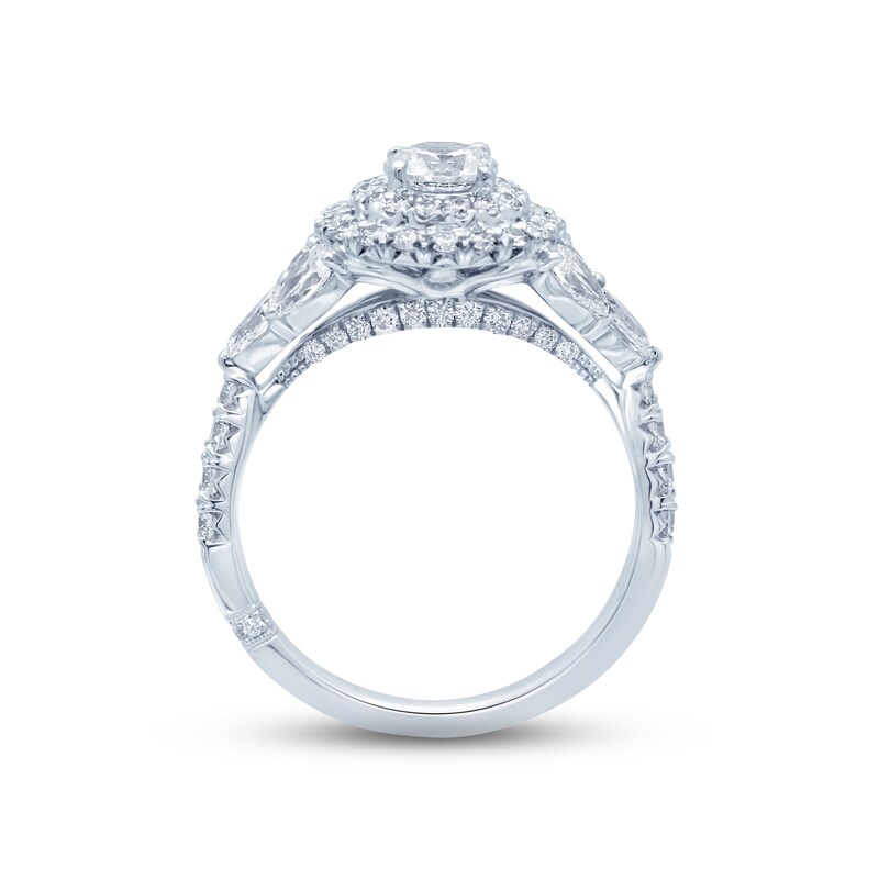 Monique Lhuillier Bliss Diamond Engagement Ring 1-5/8 ct tw Round, Pear & Marquise-cut 18K White Gold