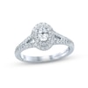 Thumbnail Image 1 of Monique Lhuillier Bliss Diamond Engagement Ring 3/4 ct tw Oval, Baguette & Round-cut 18K White Gold