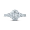 Thumbnail Image 2 of Monique Lhuillier Bliss Diamond Engagement Ring 3/4 ct tw Oval, Baguette & Round-cut 18K White Gold