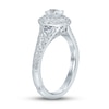 Thumbnail Image 3 of Monique Lhuillier Bliss Diamond Engagement Ring 3/4 ct tw Oval, Baguette & Round-cut 18K White Gold