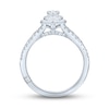 Thumbnail Image 4 of Monique Lhuillier Bliss Diamond Engagement Ring 3/4 ct tw Oval, Baguette & Round-cut 18K White Gold