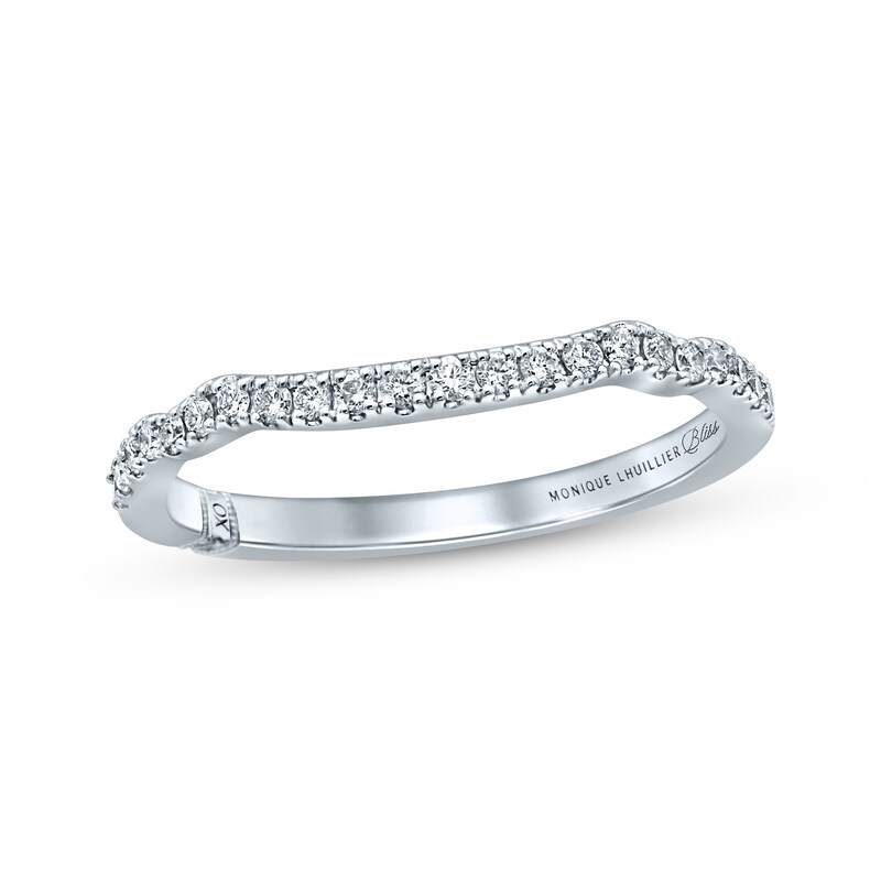 Main Image 1 of Monique Lhuillier Bliss Diamond Wedding Band 1/5 ct tw Round-cut 18K White Gold