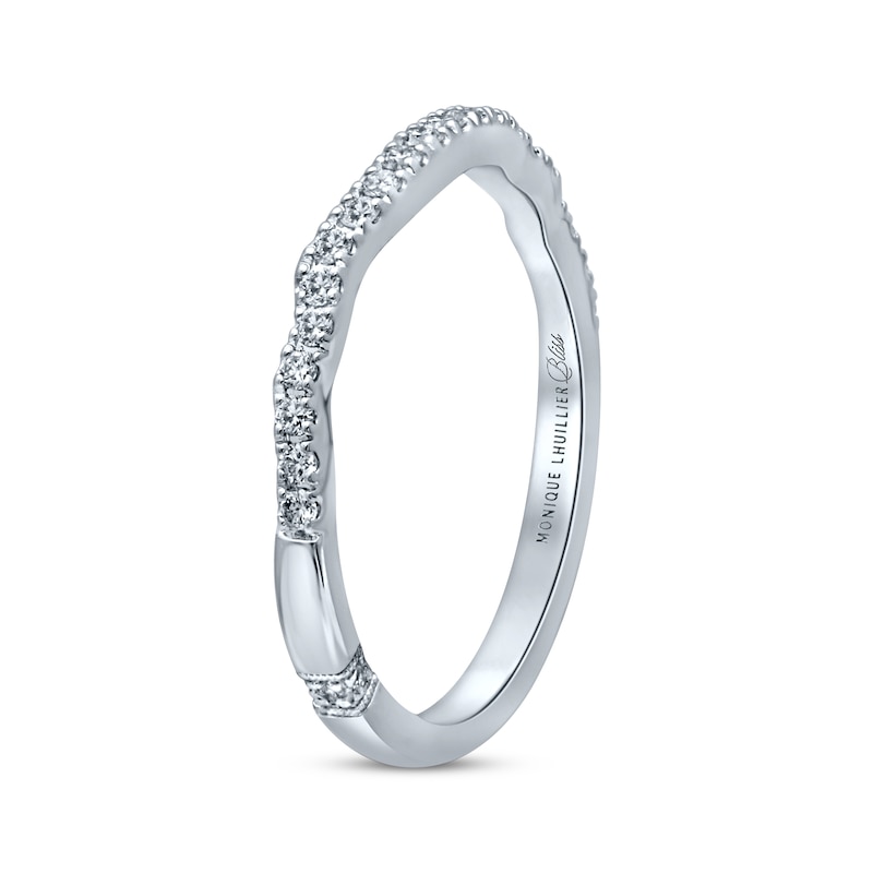 Main Image 2 of Monique Lhuillier Bliss Diamond Wedding Band 1/5 ct tw Round-cut 18K White Gold