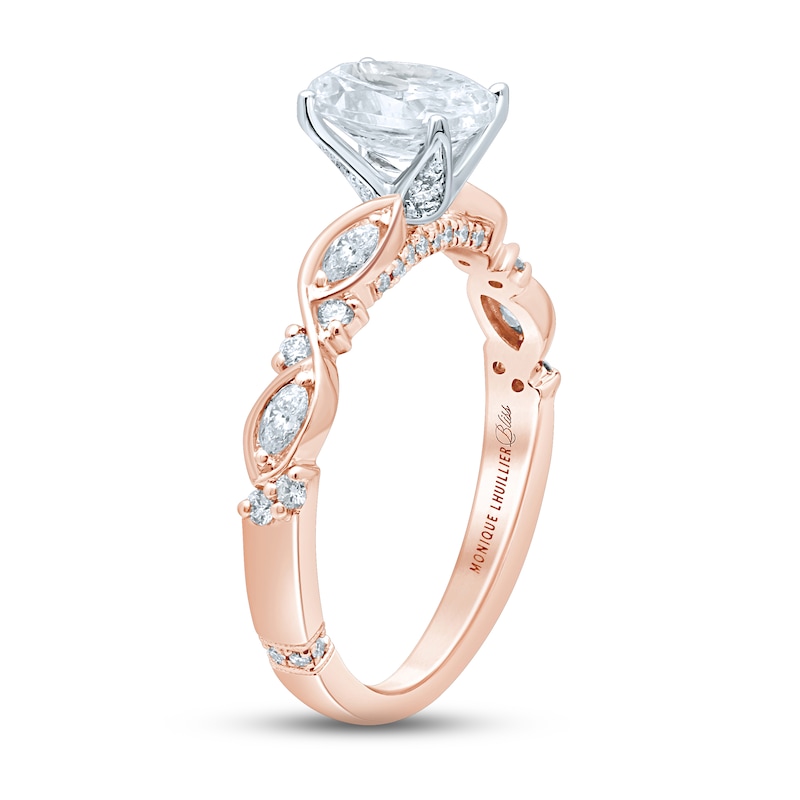 Monique Lhuillier Bliss Diamond Engagement Ring 1-1/4 ct tw Oval, Marquise & Round-cut 18K Rose Gold