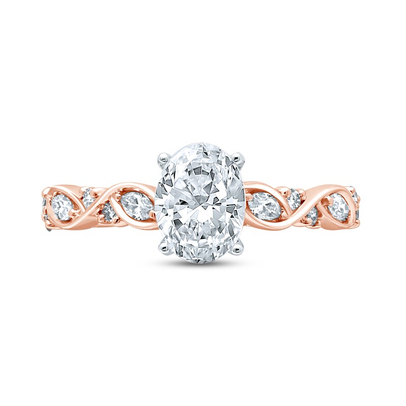 Monique Lhuillier Bliss Diamond Engagement Ring 1-1/4 ct tw Oval, Marquise & Round-cut 18K Rose Gold
