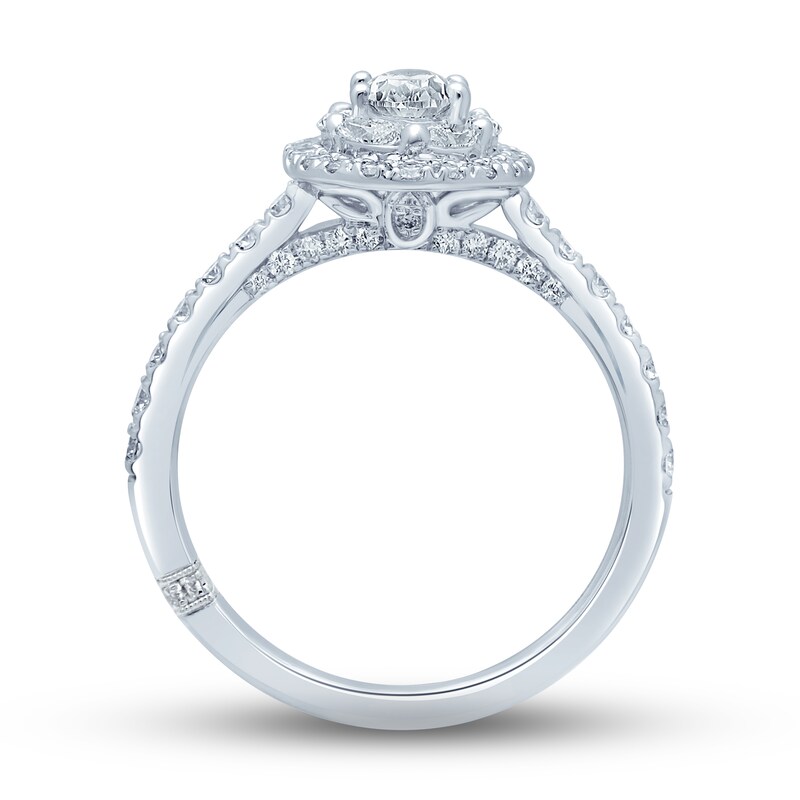 Main Image 4 of Monique Lhuillier Bliss Diamond Engagement Ring 1-1/4 ct tw Oval, Marquise & Round-cut 18K White Gold