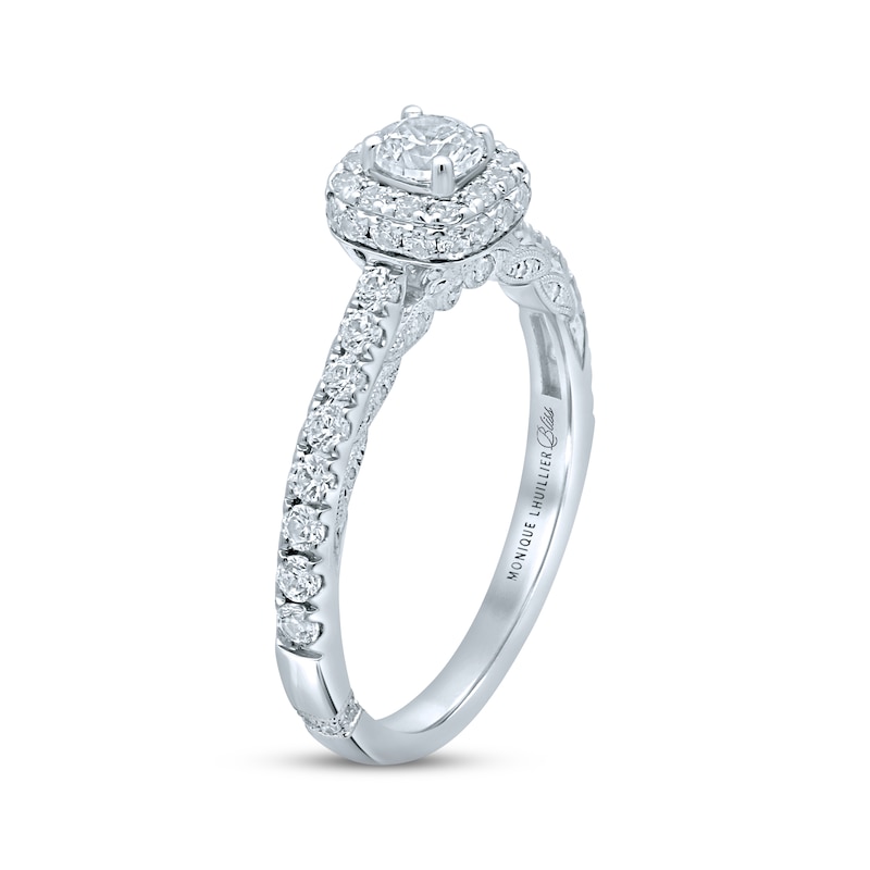 Main Image 2 of Monique Lhuillier Bliss Diamond Engagement Ring 7/8 ct tw Round-cut 18K White Gold