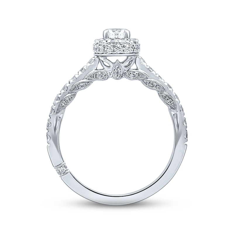 Main Image 3 of Monique Lhuillier Bliss Diamond Engagement Ring 7/8 ct tw Round-cut 18K White Gold