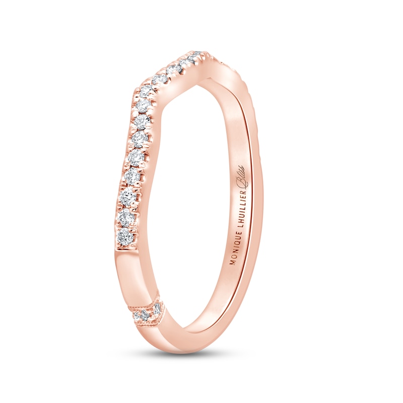 Monique Lhuillier Bliss Diamond Wedding Band 1/5 ct tw Round-cut 18K Rose Gold