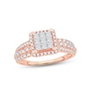 Thumbnail Image 0 of Diamond Engagement Ring 1 ct tw Princess, Round-Cut 10K Rose Gold