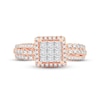 Thumbnail Image 2 of Diamond Engagement Ring 1 ct tw Princess, Round-Cut 10K Rose Gold