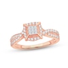 Thumbnail Image 0 of Diamond Engagement Ring 1/2 ct tw Princess, Round-Cut 10K Rose Gold