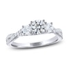 THE LEO Ideal Cut Diamond Three-Stone Engagement Ring 1-1/8 ct tw 14K White Gold