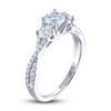 THE LEO Ideal Cut Diamond Three-Stone Engagement Ring 1-1/8 ct tw 14K White Gold