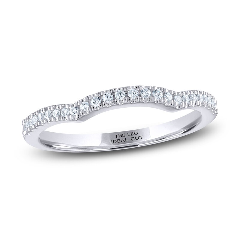 THE LEO Ideal Cut Diamond Wedding Band 1/8 ct tw 14K White Gold