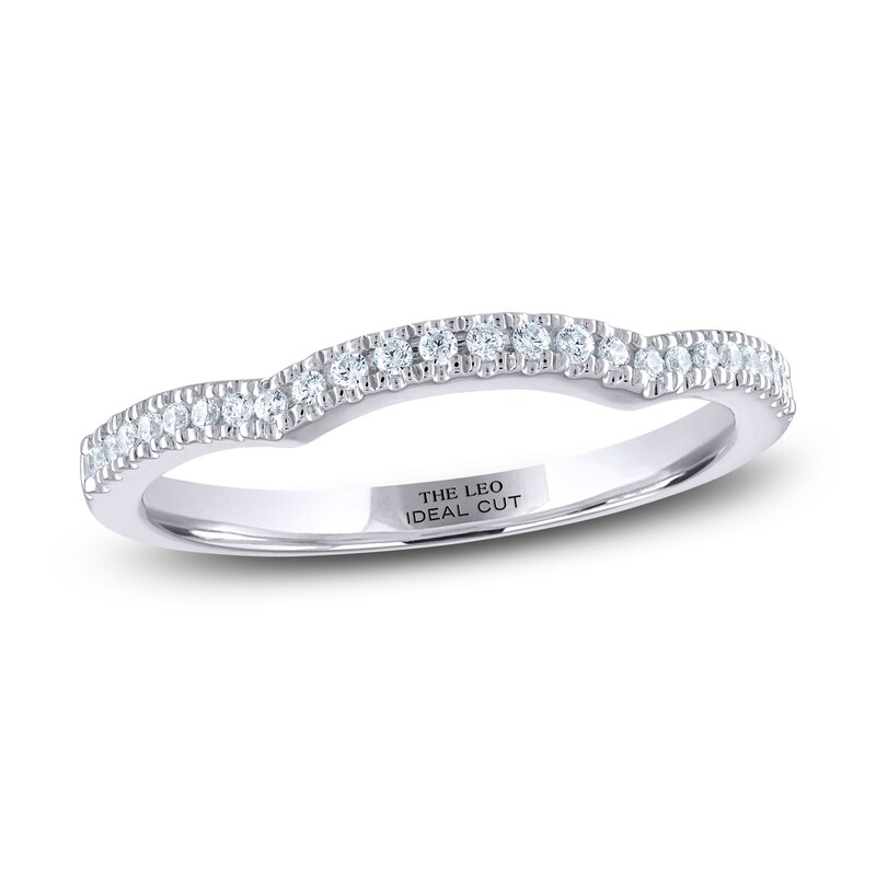 THE LEO Ideal Cut Diamond Wedding Band 1/8 ct tw 14K White Gold