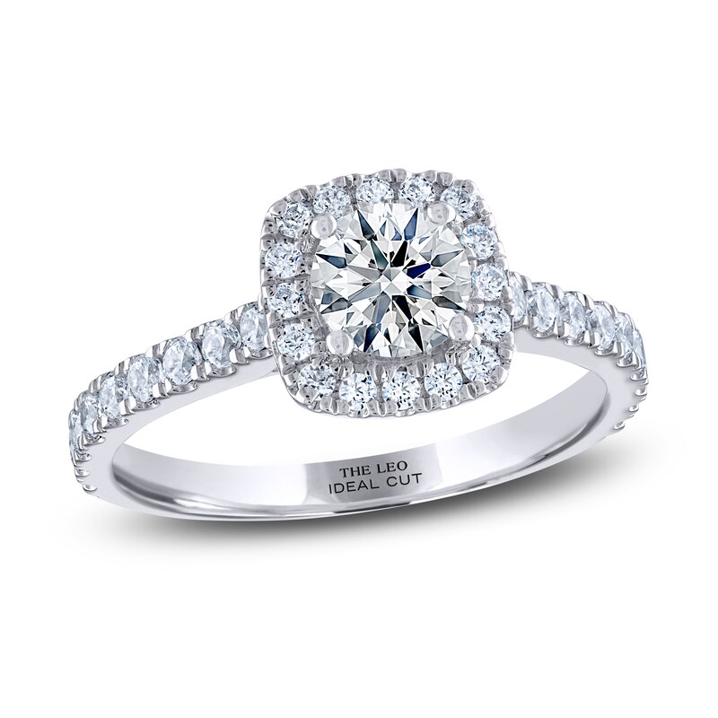 THE LEO Ideal Cut Diamond Engagement Ring 1-1/8 ct tw 14K White Gold