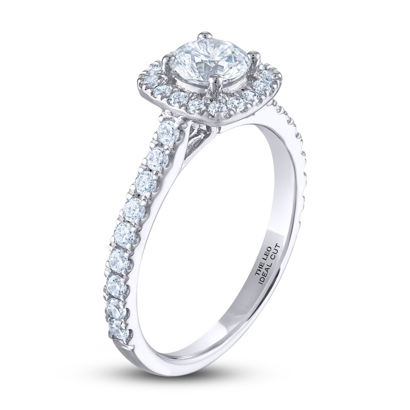 THE LEO Ideal Cut Diamond Engagement Ring 1-1/8 ct tw 14K White Gold