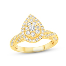 Adore Diamond Engagement Ring 3/4 ct tw Round-cut 14K Yellow Gold