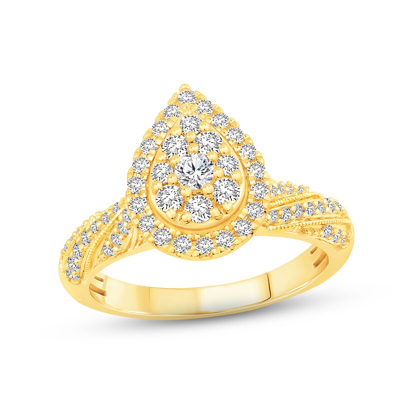 Main Image 1 of Adore Diamond Engagement Ring 3/4 ct tw Round-cut 14K Yellow Gold