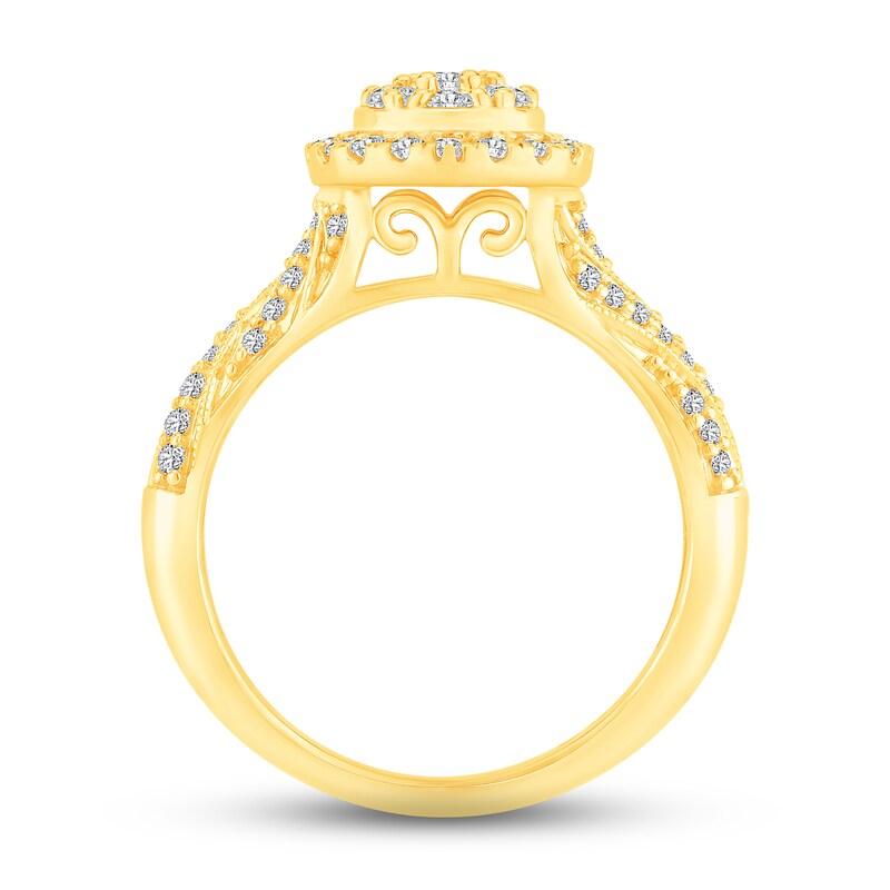 Main Image 3 of Adore Diamond Engagement Ring 3/4 ct tw Round-cut 14K Yellow Gold