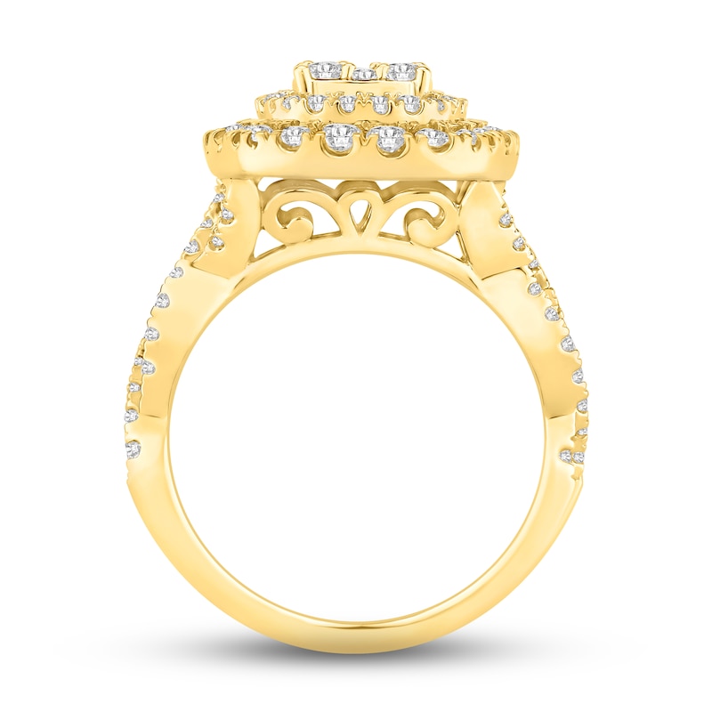 Diamond Engagement Ring 1-1/4 ct tw Round-cut 10K Yellow Gold