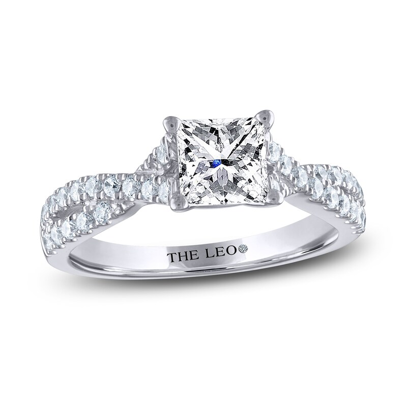 THE LEO Diamond Engagement Ring 1-1/4 ct tw Princess & Round-cut 14K White Gold