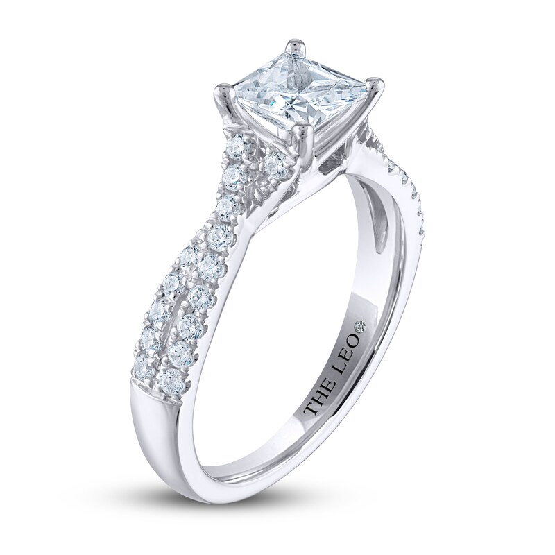 THE LEO Diamond Engagement Ring 1-1/4 ct tw Princess & Round-cut 14K White Gold
