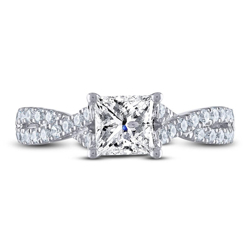 THE LEO Diamond Engagement Ring 1-1/4 ct tw Princess & Round-cut 14K White Gold