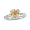 Neil Lane Cushion-cut Citrine Engagement Ring 5/8 ct tw Diamonds 14K White Gold
