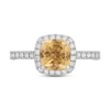 Neil Lane Cushion-cut Citrine Engagement Ring 5/8 ct tw Diamonds 14K White Gold