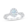 THE LEO First Light Diamond Engagement Ring 1 ct tw Oval & Round-cut 14K White Gold