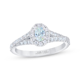 THE LEO First Light Diamond Oval-Cut Engagement Ring 3/4 ct tw 14K White Gold
