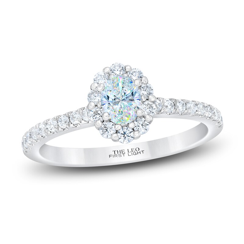 Main Image 1 of THE LEO First Light Diamond Oval-Cut Engagement Ring 5/8 ct tw 14K White Gold