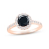 Thumbnail Image 0 of Black & White Diamond Engagement Ring 1-3/8 ct tw Round-cut 10K Rose Gold