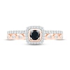 Thumbnail Image 1 of Black & White Diamond Engagement Ring 3/8 ct tw Round-cut 10K Rose Gold