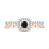 Thumbnail Image 1 of Black & White Diamond Engagement Ring 3/8 ct tw Round-cut 10K Rose Gold