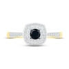 Thumbnail Image 1 of Black & White Diamond Engagement Ring 1/3 ct tw Round-cut 10K Yellow Gold