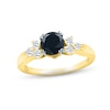 Thumbnail Image 0 of Black & White Diamond Engagement Ring 1-1/6 ct tw Round-cut 10K Yellow Gold